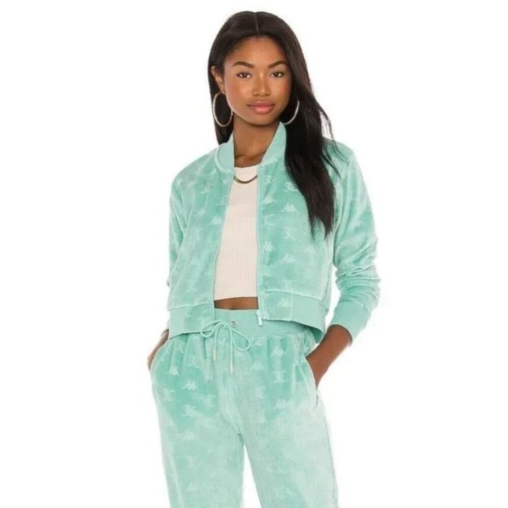 Juicy Couture x Kappa Women's Teal Elasi Zip Up Track Jacket‎ Size XS